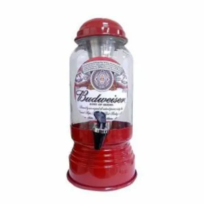 Chopeira Torre Cervejeira De Vidro 3,5 Litros C/ Filtro Budweiser Refil Para Gelo - Alumibon - R$62