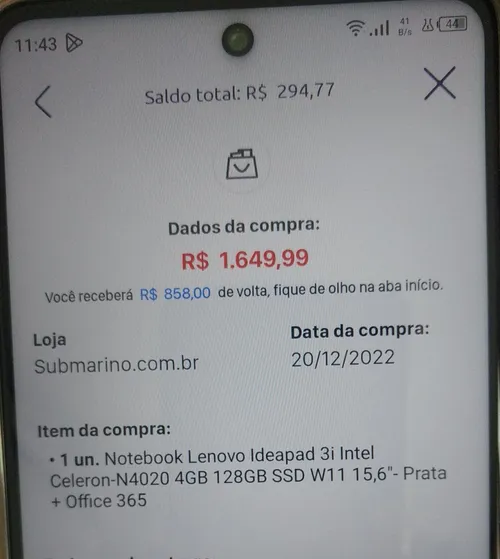 Imagem na descrição da promoção