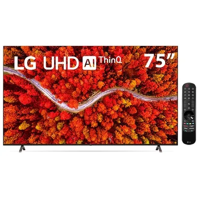 Smart TV 75" LG 4K LED 75UP8050 WiFi, Bluetooth, HDR, Inteligência Artificial ThinQ, Google, Alexa e