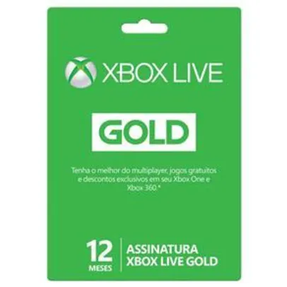 Xbox Live Gold - 12 Meses - R$116,91