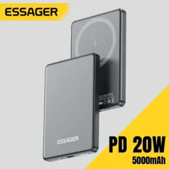 [R$91 MOEDAS] Powerbank Magnético/Indução Essager 20W, 5000mAh