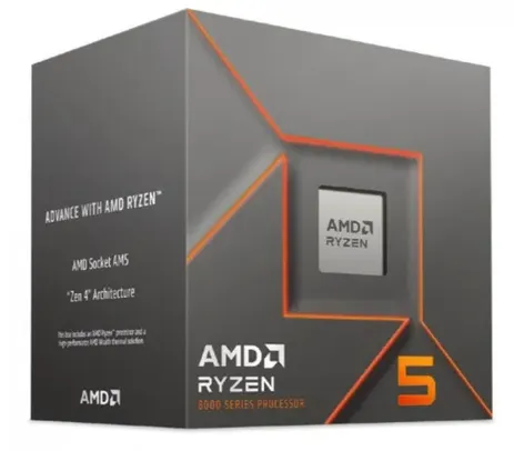 [R$ 985,10 1ª Compra] Processador AMD Ryzen 5 8400F AM5 4.2Ghz ( 4.7GHz Max) 6 Cores 12 Threads 22MB Cache Sem Vídeo Sem Cooler - 100-100001591BOX