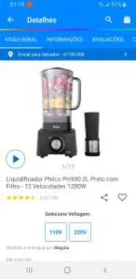 [MagaluPay 50 de volta] Liquidificador PH900 Philco | R$ 132