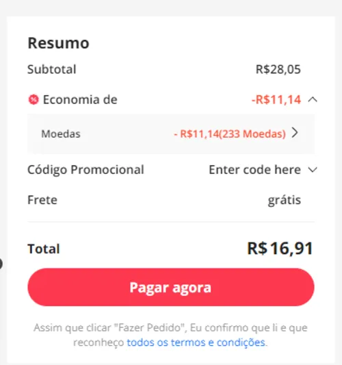 Imagem na descrição da promoção