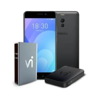 Smartphone Meizu M6 Note Preto + Vi Station powerbank + Vi Cast
