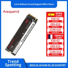 SSD Asgard An3.0 M.2 Nvme 1tb Pcie3.0 X4 