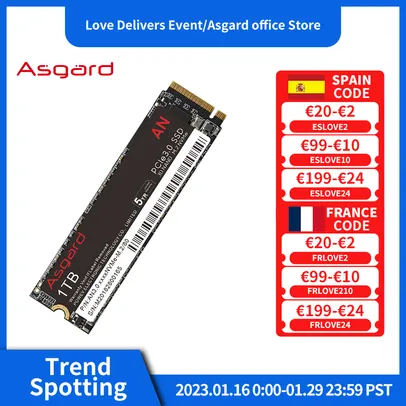 SSD Asgard An3.0 M.2 Nvme 1tb Pcie3.0 X4 