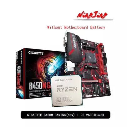 Kit Ryzen 5 2600 + Placa-mãe Gigabyte B450m Gaming