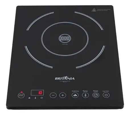 (Nível 6) Fogão cooktop elétrica Britânia BCT01P preto 220V