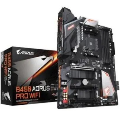 Aorus B450 Aorus Pro Wi-Fi, AMD AM4, ATX | R$1200