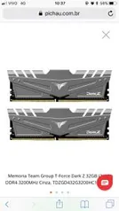 Memoria Team Group T-Force Dark Z 32GB (2x16) DDR4 3200MHz Cinza (acabou) vermelha - CL16