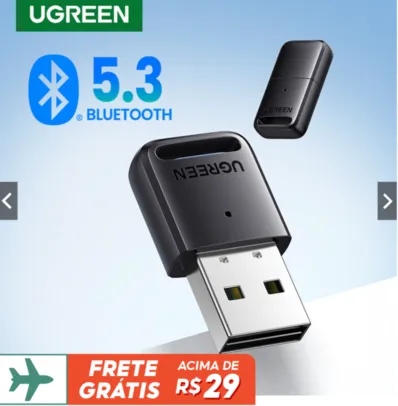 Adaptador UGREEN USB Bluetooth 5.3 5.0 Receptor Sem Fio Dongle Transmissor Para PC Windows 11 10 8.1