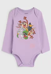 Body Bebê Malwee Kids Looney Tunes Lilás