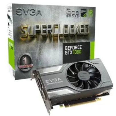 Placa de Vídeo VGA NVIDIA EVGA GEFORCE GTX 1060 3GB SC ACX2.0 GDDR5 03G-P4-6162-KR - R$1.099