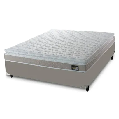 Foto do produto Cama Box Casal Colchão De Espuma D33 Millenium Pillow Top 138x188x57cm Bege