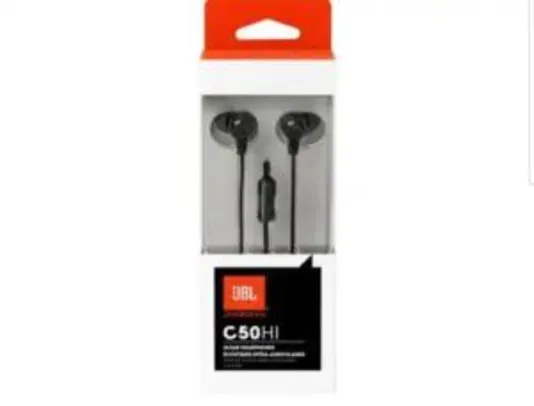 Fone de Ouvido JBL C50HI Intra-auricular - com Microfone Preto | R$45