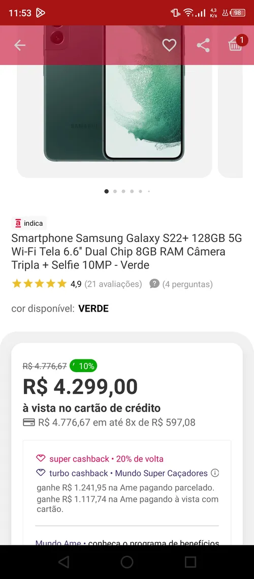 Imagem na descrição da promoção