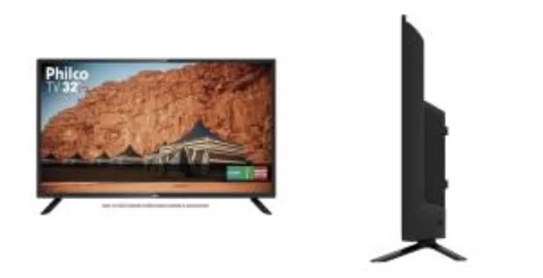 TV LED 32" Philco HD com Receptor de Sinal de Tv Digital Integrado 2 HDMI - R$890