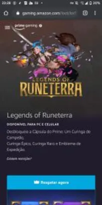 [Prime] Legends of Runeterra - Desbloqueie a Cápsula do Prime