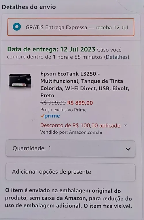 Imagem na descrição da promoção