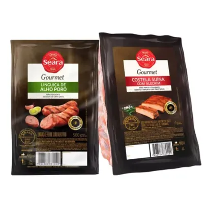  [REGIONAL] COMBO: Costela suína com alecrim congelada 700g + Linguiça com alho poró Seara Gourmet 500g