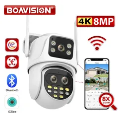 [Taxa Inclusa] Câmera de Segurança PTZ BOAVISION, Com Lente Dupla, WiFi, Bluetooth, Rastreamento Automático, Visão Noturna Colorida