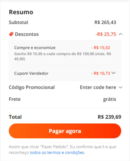 Imagem na descrição da promoção