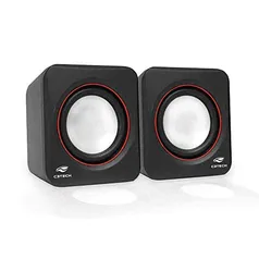 Speaker C3Tech SP-301 Preto - Sistema de audio 2.0 P2 Com Blindagem Eletromagnética alimentacao via 