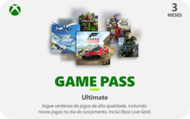 [Via recarga Pay/Primeira Compra  Gift Card Digital Xbox Game Pass Ultimate 3 Meses