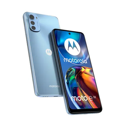 [SC R$438] Smartphone Motorola E32 64GB 4G Wi-Fi Tela 6.5'' Dual Chip 4GB RAM Câmera Tripla + Selfie 8MP - Azul