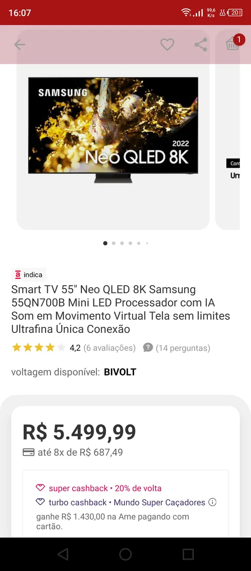 Imagem na descrição da promoção