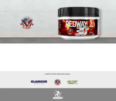 Redway 3D - Pré Treino em pó com maltodextrina, cafeína e taurina Midway USA - 300G