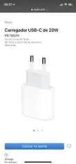 Carregador Apple 20w iPhone | R$179