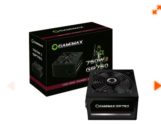 Fonte Gamemax GP750, 750W, 80 Plus Bronze, PFC Ativo