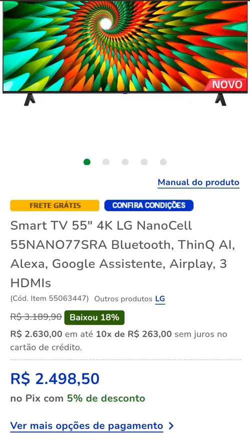 Imagem na descrição da promoção