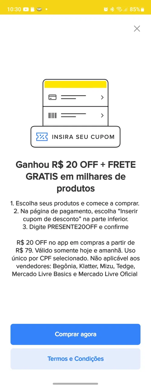 Imagem na descrição da promoção