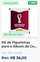 [APP]10% de desconto em 10 pacotes de figurinhas da copa + 3% de cashback