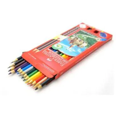 [PRIME] Kit Escolar Faber-Castell 12 Lápis de Cor + 2 Lápis + Apontador + Borracha | R$11