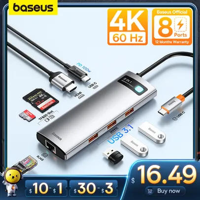 Adaptador HUB Baseus USB C 5 em 1