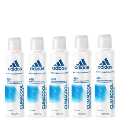 Kit Desodorante Adidas Climacool Aerosol Feminino 150ml 5 Unidades - Incolor - R$33