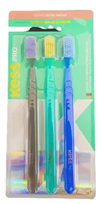 [REC R$ 18,62] KESS Pack com 3 Escovas Dentais Pro Extra Macias