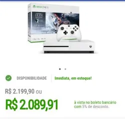 Console Xbox One S 1TB Branco + Star Wars Jedi: Fallen Order