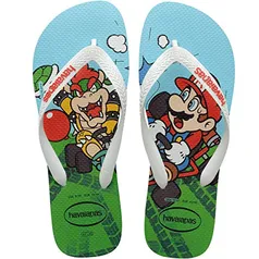 Chinelo Mario Bros, Havaianas, Adulto Unissex, Branco/Branco, 43/44