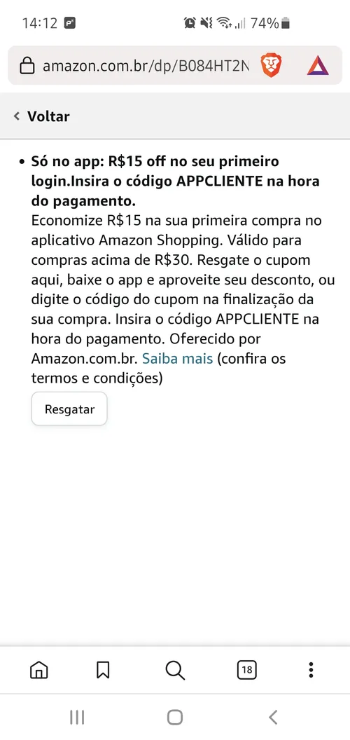 Imagem na descrição da promoção