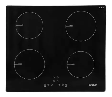 Fogão Cooktop De Indução 4 Zonas De Aquecimento Suggar Cor Preto