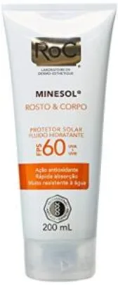 Protetor Solar Rosto e Corpo FPS 60, ROC, 200 ml | R$44