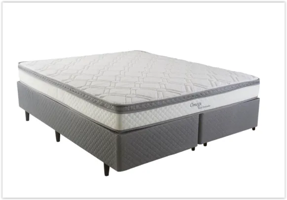 Cama Box Queen Size Herval Ômega com Pillow Top e Molas Ensacadas 