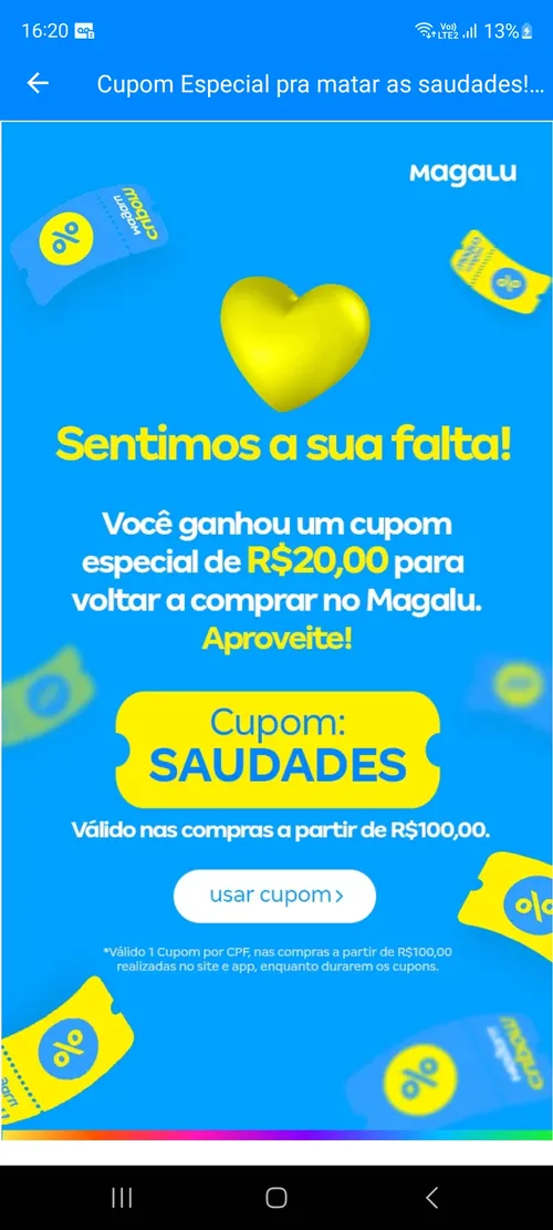 Imagem na descrição da promoção