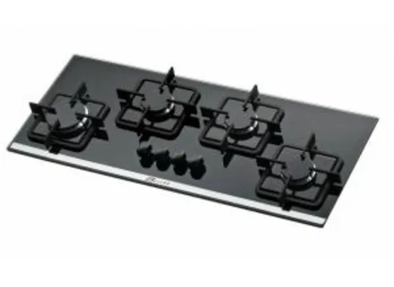 Cooktop 4 Bocas Acendimento Super Automático Slim Preto Built