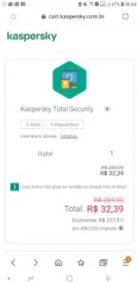 Kaspesky Total Security [2 anos - 3 dispositivos] | R$ 32